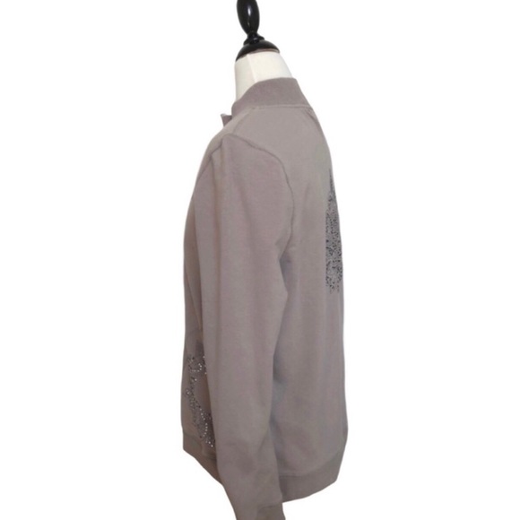 BCBG Studded Mandala Lightweight Zip Sweatshirt - Picture 9 of 16